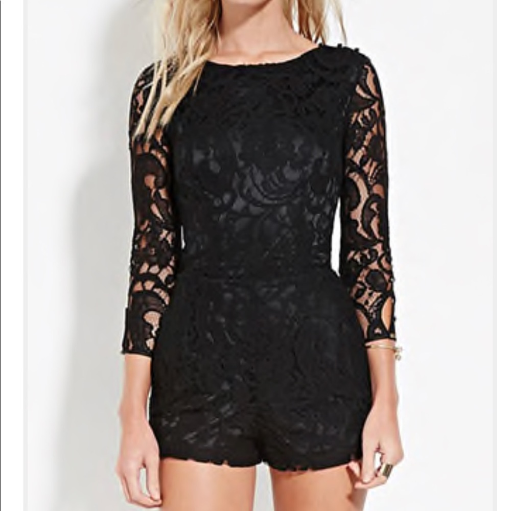 Black lace romper
